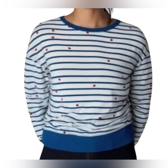 Pact New Scattered Hearts Slouchy Sweatshirt Size Medium - Picture 1 of 6
